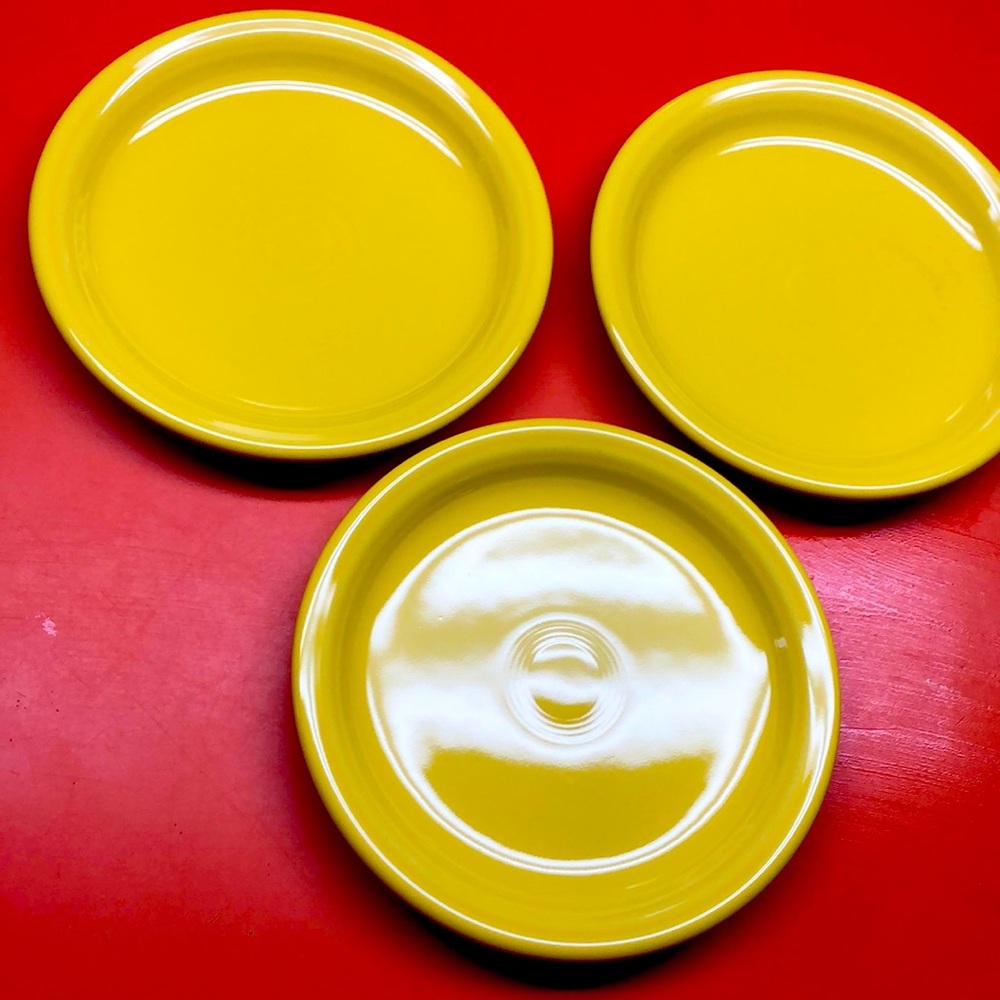 Set of 3 Fiesta Pottery Saucers Yellow